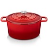 Velaze 6 QT Enameled Cast Iron Dutch Oven, Dual Handles