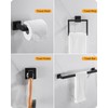 Hinmood Matte Black Bathroom Hardware Set, 5 Pieces Hardware Accessories