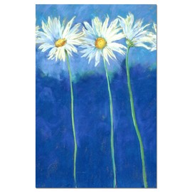 Tree-Free Greetings 12 Pack All Occasion Notecards,Eco Friendly,Made in USA,100% Recycled Paper, 4"x6", Daises on Blue (FS66585)