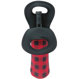 allydrew Insulated Neoprene Wine Tote, One Bottle, Red Plaid