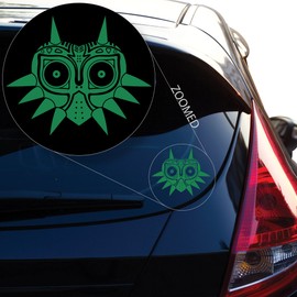 Yoonek Graphics Majoras Mask Skin Decal Sticker for Car Window, Laptop, Motorcycle, Walls, Mirror and More. # 552 (5" x 6", Green)