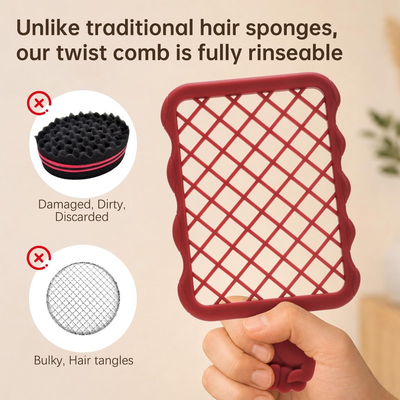 Combetter Hair Twist Comb for Men&Women, Alt to sponge for