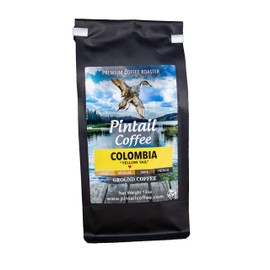 Pintail Coffee - 100% Colombian "Yellow Tail" Medium Roast Ground Coffee, 12 oz. Bag