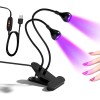 Lampara Para Uñas Uv Led 3w Usb Flexible Con Gancho Soft Gel
