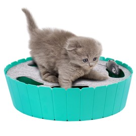 Pawaboo Cat Toy, Electric Mouse, Interactive Kitten Toy, Cat Bed, Scratching Mat, Catnip, Cute and Safe Toy, Play Ball for Small Cat Game, Biting Chewing, Blue