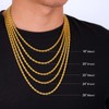 KRKCLIFE Rope Chain Necklace for Womens Mens, 2.5/3/4MM 18K Gold