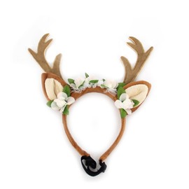 FLAdorepet Dog Elk Antler Reindeer Hat Cap Dog Cat Pet Christmas Costume Outfits Small Big Dog Hat Headwear Hair Grooming Accessories