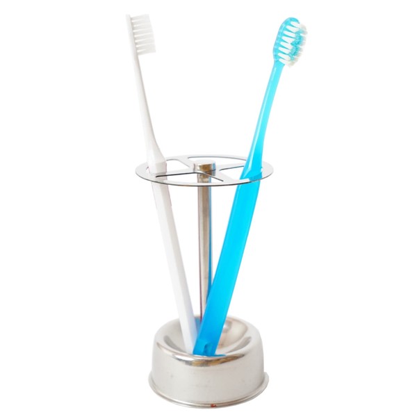 GTM Smith Toothbrush Stand, Stainless Steel, Toothpaste, Powder, Stylish, Holder, 4 x Tray Included