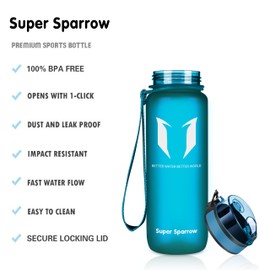 Super Sparrow Drinking Bottle - Tritan Water Bottle - 350 ml & 500 ml & 750 ml & 1000 ml - BPA-Free - Ideal Sports Bottle - Quick Water Flow, Sport, Water, Bike