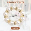 URROMA 36Pcs Pearl Rhinestone Napkin Rings, Gold Pearl Napkin Holders