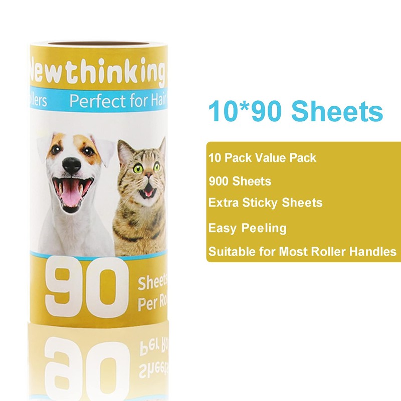 Newthinking 10 Pack Lint Roller Refills, 90 Sheets Extra Sticky