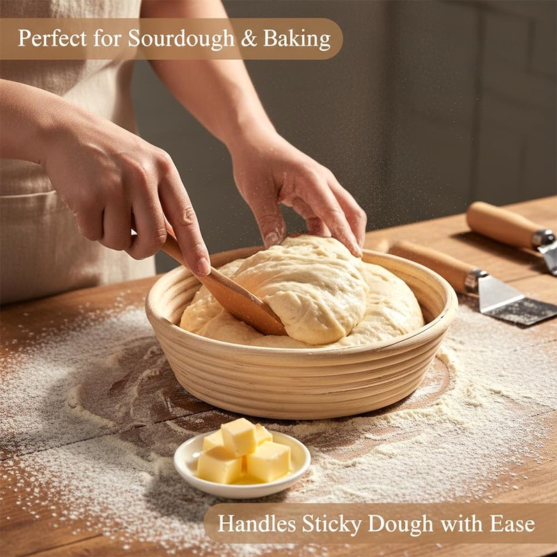 Wooden Stir Spurtles Set, Spurtle Spatula for Sourdough Starter, Reaches