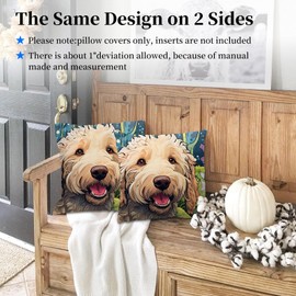 EDGFRTOIO Cute Golden Doodle Pillow Covers 18x18 in Double Sided Pattern Pillowcases, Funny Fashions Short Plush Pillow Case Decorative Square Cushion Cover for Home Couch Sofa Car Decor