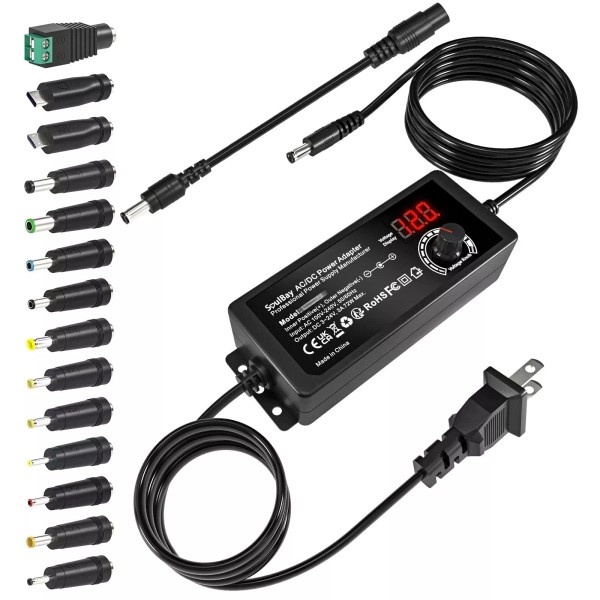 SoulBay Universal AC DC Power Supply Adapter 72W 3V to