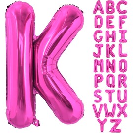 40 Inch Large Hot Pink Letter K Balloons Alphabet K Letter Balloons Foil Mylar Letter A Balloons for Birthday Party Anniversary New Year Graduation Wedding
