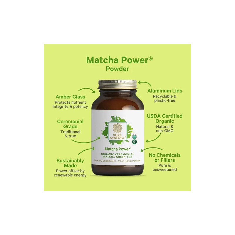 Pure Synergy Matcha Power Orgánico En Polvo - Té Verde