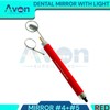 1pcs Dental Mirror Handle with Light Built-in, 2 Mirror Heads