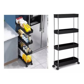 ArgenMex Estante Organizador De 4 Niveles C/ruedas Angosto Cocinabaño