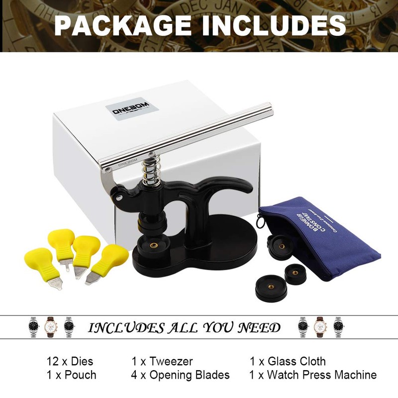 ONEBOM Watch Press Tool Set, Watch Repair Kit Professional with