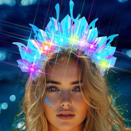 JONKY Light Up Headband Glow Mermaid Headpiece for Women