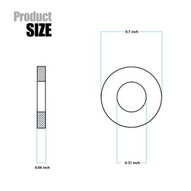 25 Pcs 5/16 Inch Stainless Flat Washers, 11/16 Inch OD Metal Washers, 18-8(304) Stainless Washers for Screws