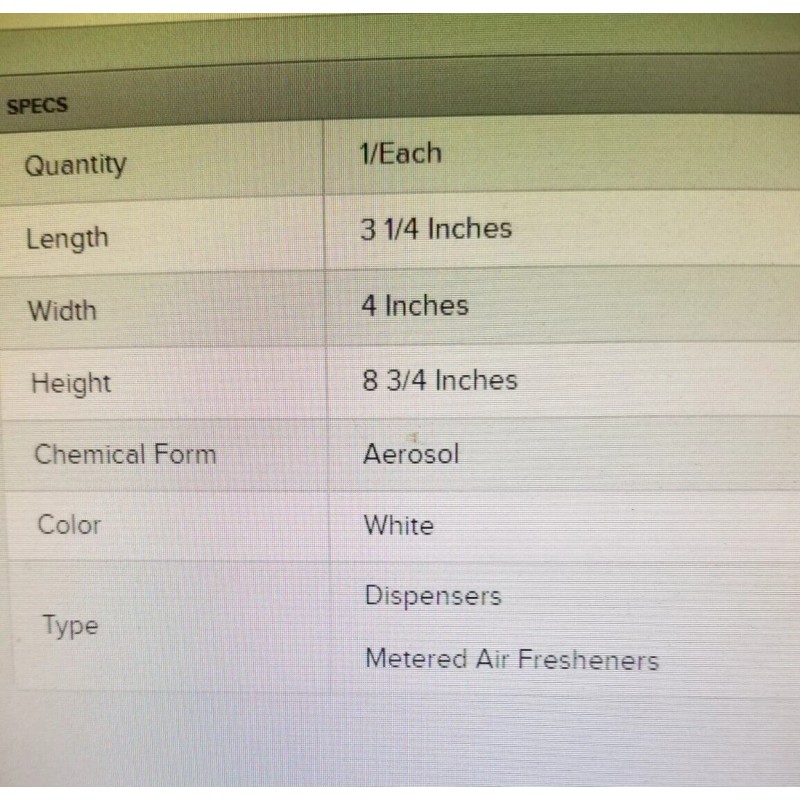 Novo NOBLE CHEMICAL NOVO METERED AEROSOL AIR FRESHNER DISPENSING SYSTEM