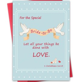 Hongshan Religious Wedding Card,Bridal Shower Doves Gifts for Bride to be,Eco-Friendly with Premium Envelope 5.3in x 8in