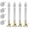 Creative Hobbies Window Candle Kit - Electric Candle Lamp with Dusk to Dawn Sensor, 7W Bulb, and Suction Cup Holder in Each Box | 4 Pack