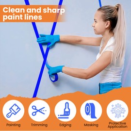 STIX-ON Painter’s Tape -Blue Masking Tape Rolls – Paint Tap for Wall, Trim, Glass, Metal – Fine Line Tape for Precise Lines, Edges – Residue-Free Blue Painters Tape- (1 Inch / 0.94 (Single Rol))