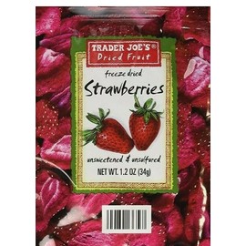 Trader Joe's 2 Packs Trader Joe's Freeze Dried Strawberries Unsweetened Unsulfured 1.2oz/Pack