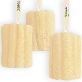 NileCart Natural Loofah Pack of 3 Egyptian lufa Body Scrubber - A Natural Body Exfoliator Scrubber Loofah for Men & Women Made of Egyptian Luffa Sponges for Bath & Shower lufa Sponge.