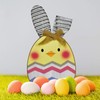 K KILIPES Easter Wood Bunny Sign Table Top Colorful Egg
