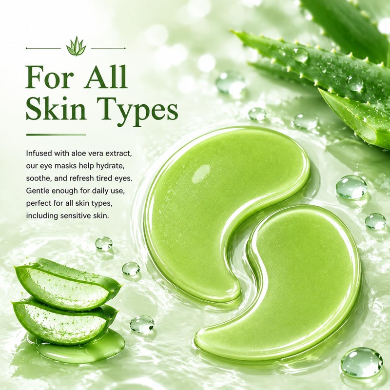 60PCS Under Eye Patches for Dark Circles, Aloe Vera Eye