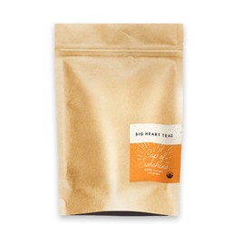 Big Heart Tea Co. Tea Bags - Cup of Sunshine Turmeric and Ginger - Certified Organic, Ayurvedic Herbal Decaf Tea with Small Batch Ground Herbs - Adaptogenic Tulsi, Peppercorn, Cinnamon, 50 Pack