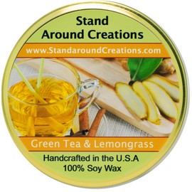 Premium 100% Soy Tureen Candle - 11 oz. -Green Tea and Lemon Grass: Bright and Natural Citrus Begins w/Notes of Bergamot Tea and Plum w/Jasmine and Orange Flowers w/a Clean Citrus Musk.