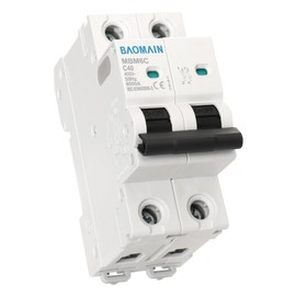 Baomain 40A AC Miniature Circuit Breaker, AC 400V 50Hz 6000A 2 Pole C65 MCB DIN Rail Mounting,MBM6C