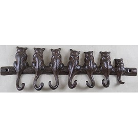 Iron Cat Key Rack with 7 Hooks