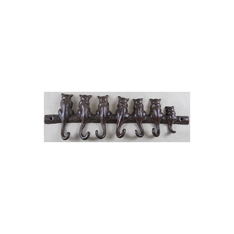 Iron Cat Key Rack with 7 Hooks