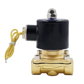 1/2" Electric Solenoid Valve 110V AC Closed for Water Air Gas Diesel, Fuels NPT High Flow 2W160-15 0.5 Inch Brass Solenoid
