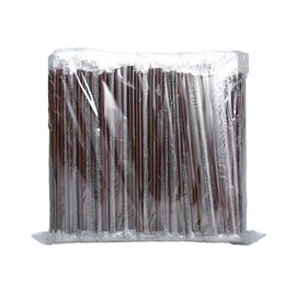 100 Pcs Individually Packaged Black Plastic Extra Long Flexible Disposable Drinking Straws,Coffee Stirrers.Disposable Plastic Drink Stirrer Sticks Safety Two-hole coffee straw (7inch)