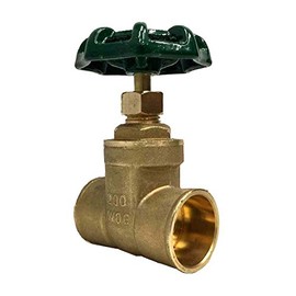 Libra Supply 3/4'', 3/4 inch, 3/4-inch Brass Gate Valve, Full Support, Sweat connection, (Pack of 10pcs, click in for more size options), 200 PSI, not for potable water