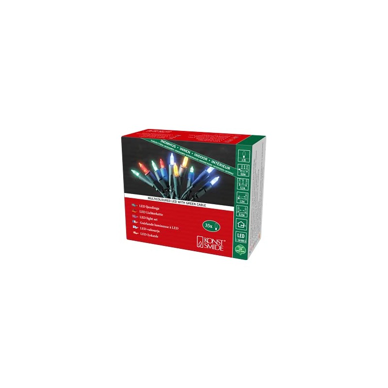 Konstsmide LED 6302–500 Minilichterkette 35 Multicoloured Diodes/Retro Design / 230
