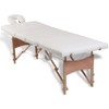 vidaXL 4 Zone Foldable Massage Table - Cream White, Adjustable