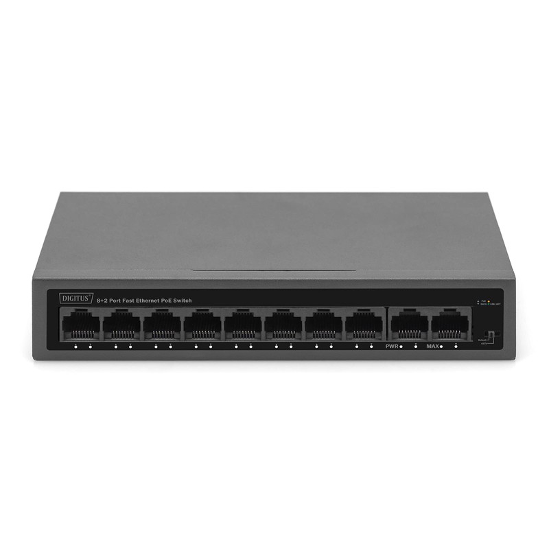 DIGITUS PoE Network Switch - 10 Port - Fast Ethernet
