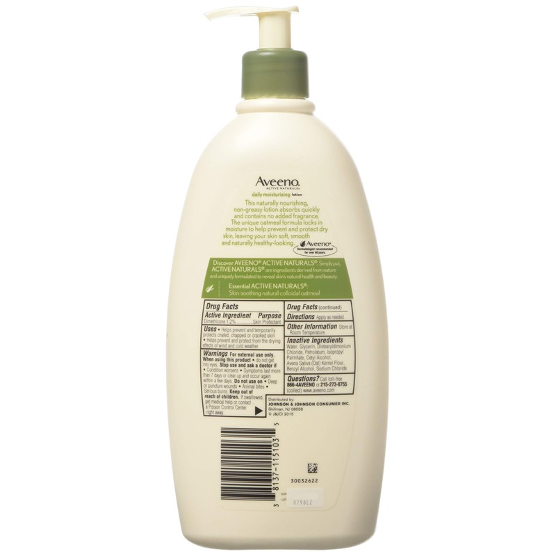 Aveeno Active Naturals Daily Moisturizing Lotion, 20 Ounce Pump