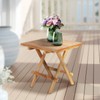 Yardgrace Teak Wood Patio Side Table, Square Folding Outdoor Side