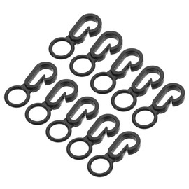 MECCANIXITY Camping Snaps Hooks Plastic Buckles, 8mm Hole Clip Accessories for Tent Canopy, Black Pack of 20