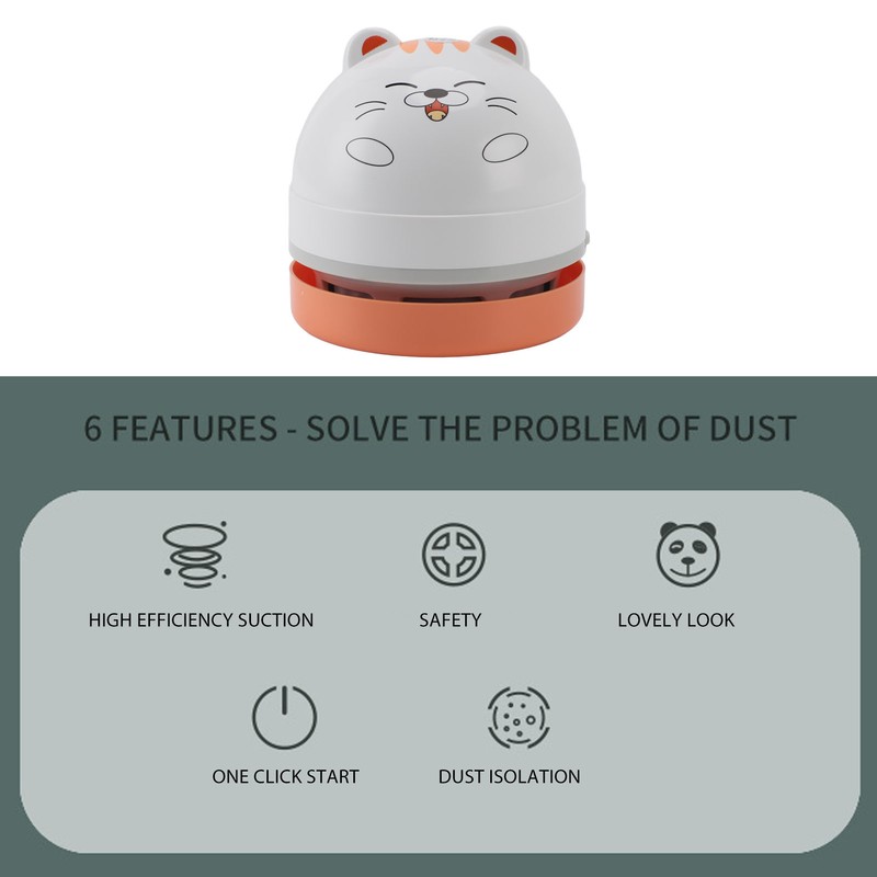 Desktop Vacuum Cleaner with Vacuum Nozzle Cleaning Brush Portable Mini