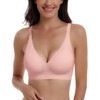 HORISUN Wirefree Bra Full Coverage Womens Seamless Bra with Support(Pink