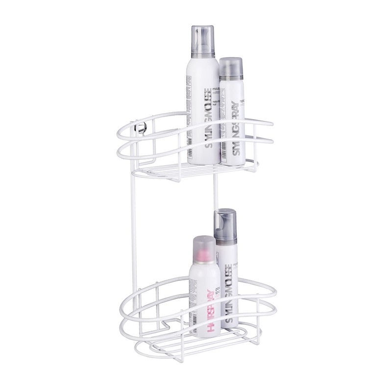 Wenko Wall Rack Classic Plus with 2 Levels in White,
